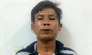 Đối tượng S. tại cơ quan công an