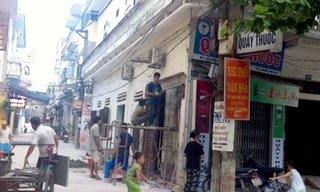 Khu vực xảy ra vụ sập tường