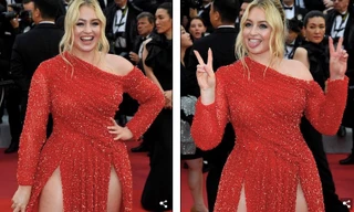 Siêu mẫu ngoại cỡ Iskra Lawrence diện đầm xẻ cao 'bất tận' trên thảm đỏ Cannes