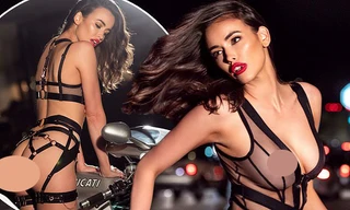 Chân dài Úc phô đường cong 'bỏng mắt' bên xe phân khối lớn