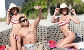 Hoa hậu Lisa Opie thả dáng gợi cảm bên hôn phu ở biển