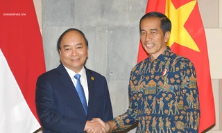 Thủ tướng Nguyễn Xuân Phúc và Tỏng thống Indonesia Joko Widodo. Ảnh: VGP