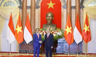 Chủ tịch nước Trần Đại Quang và Tổng thống Cộng hòa Indonesia Joko Widodo. Ảnh: Như Ý