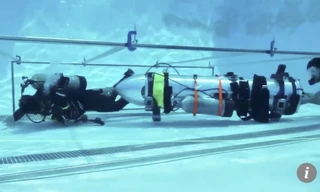 Chiếc tàu ngầm mini mà tỷ phú Elon Musk mang đến Thái Lan thử nghiệm cứu hộ, nhưng không được sử dụng. 