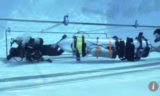 Chiếc tàu ngầm mini mà tỷ phú Elon Musk mang đến Thái Lan thử nghiệm cứu hộ, nhưng không được sử dụng. 