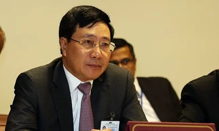 Phó thủ tướng Phạm Bình Minh trong phiên họp bên lề Kỳ họp thứ 73 Đại hội đồng Liên Hợp Quốc. Ảnh: VN & TG