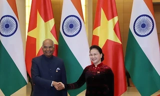 Chủ tịch Quốc hội Nguyễn Thị Kim Ngân hội kiến Tổng thống Ấn Độ Ram Nath Kovind. Ảnh: Như Ý