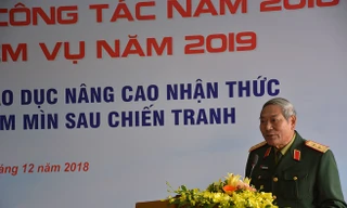 Trung tướng Nguyễn Đức Soát, Anh hùng lực lượng vũ trang, Chủ tịch Hội Hội Hỗ trợ khắc phục hậu quả bom mìn Việt Nam. Ảnh: L.A