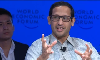 Nadiem Makarim, CEO của Go Jek tại Hà Nội. Ảnh: Diễn đàn Kinh tế thế giới.