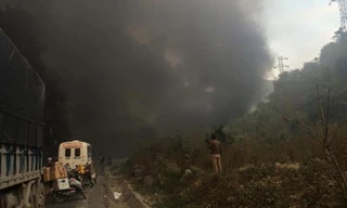 Hiện trường vụ tai nạn. Ảnh: CTV