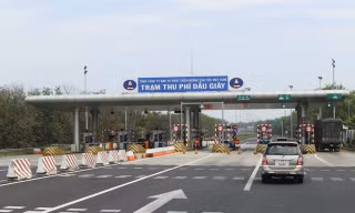 Trạm thu phí Dầu Giây nơi vừa xảy ra vụ cướp. 