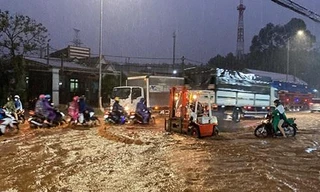 Tìm kiếm người đàn ông bị nước cuốn mất tích khi băng qua đường ngập