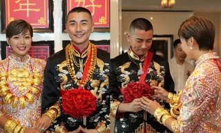 Tài tử Hồng Vĩnh Thành tổ chức 'đám cưới dát vàng', đeo trang sức hàng tỷ đồng