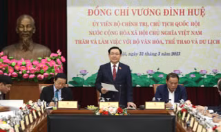Chủ tịch Quốc hội Vương Đình Huệ làm việc với Bộ Văn hóa, Thể thao và Du lịch