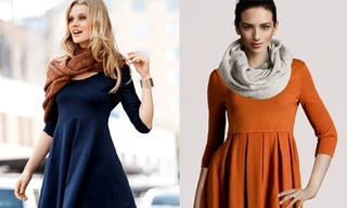 Đầm trơn xếp ly - kiểu váy thu gây 'sốt'