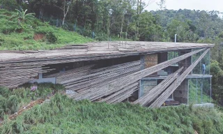 Ngỡ ngàng với khung cảnh bên trong ngôi nhà gỗ 2 tầng có hình thù kì dị