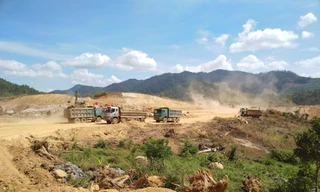 Công trường thi công dự án hồ chứa nước Krông Pách Thượng