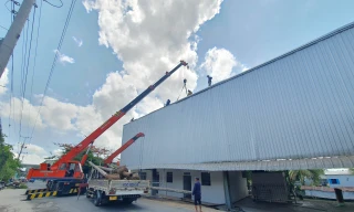 Sụt lún nhà kho công ty lương thực, ước thiệt hại 10 tỷ đồng