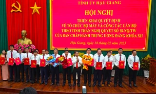 Hậu Giang công bố thành lập và bổ nhiệm nhân sự các cơ quan đảng sau sắp xếp