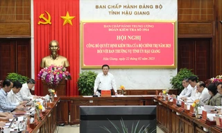 Công bố quyết định kiểm tra của Bộ Chính trị đối với Ban Thường vụ Tỉnh ủy Hậu Giang