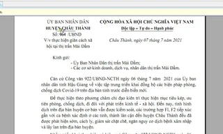 Chủ tịch huyện ở Hậu Giang lý giải Công văn gây hoang mang dư luận