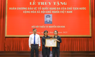 Truy tặng Huân chương cho thiếu tá công an hy sinh khi làm nhiệm vụ