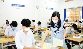 Thí sinh An Giang thi tốt nghiệp THPT đợt 1. Ảnh:Báo An Giang