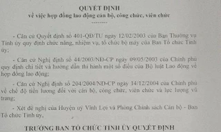 Bạc Liêu: Làm Chánh Văn phòng Huyện ủy hai năm mới thi tuyển công chức 