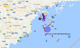 Vị trí tàu Việt Thuận 68 bị chìm