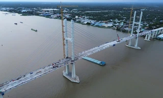 Các hạng mục chính cầu Rạch Miễu 2 hoàn thành trong tháng 6