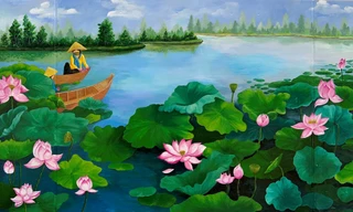 Giáo viên, học sinh trổ tài vẽ tranh trên tường