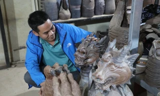 Ngắm hình ảnh rồng thô mộc, độc lạ trên gốm sành Hương Canh