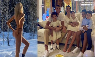 Sao quốc tế đón 2021: Stella Maxwell bán nude giữa tuyết, Ronaldo bên gia đình