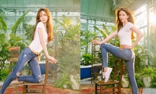 Lâm Chí Linh trẻ trung ngỡ ngàng tuổi 46 