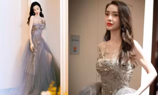 Diện đầm xuyên thấu, AngelaBaby xinh như tiên tử nhưng lộ thân hình trơ xương