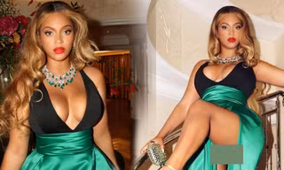 Beyonce ‘bốc lửa’ với váy xẻ ngực sâu hút, tạo dáng ‘khó đỡ’