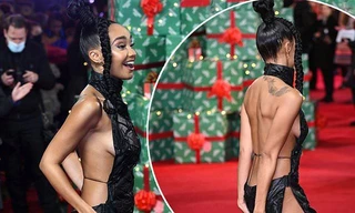 Ngôi sao ‘The X Factor’ liên tục che chắn trên thảm đỏ vì mặc váy quá bạo