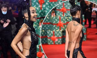 Ngôi sao ‘The X Factor’ liên tục che chắn trên thảm đỏ vì mặc váy quá bạo
