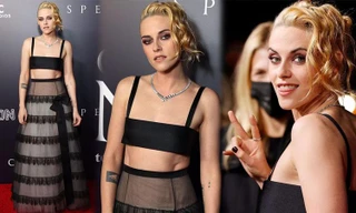 Kristen Stewart diện mốt không nội y ra mắt phim về Công nương Diana