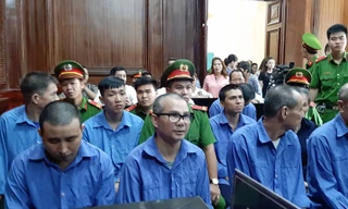 Các bị cáo tại phiên tòa. Ảnh: Tân Châu