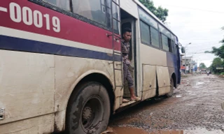 Đoạn tuyến đi qua thị trấn Bố Hạ, huyện Yên Thế