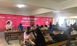 Ngày hội hiến máu được rất nhiều bạn sinh viên hưởng ứng