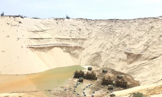 Khu vực khai thác ti tan của Công ty CP XNK Quảng Bình.