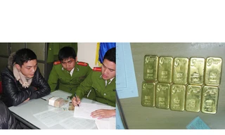 Đặng Minh Tuấn (trái) và tang vật