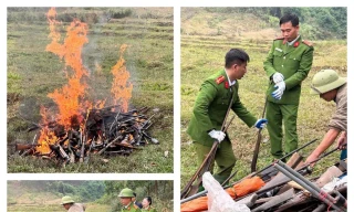 Tuyên Quang tiêu hủy gần 200 vũ khí, công cụ hỗ trợ