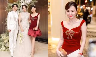 Vì sao Midu lại mặc một mình một kiểu đến dự tiệc cưới diễn viên Anh Đức?