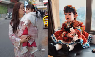 Bộ váy của con gái Hoa hậu Đỗ Mỹ Linh có gì đặc biệt mà ai nhìn cũng chú ý?