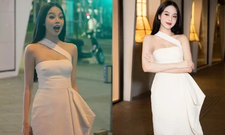 Tự tin tạo dáng nhưng Thanh Thủy vô tình chọn nhầm chiếc váy có chi tiết éo le