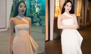 Tự tin tạo dáng nhưng Thanh Thủy vô tình chọn nhầm chiếc váy có chi tiết éo le