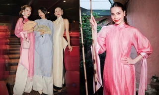 Mẫu áo dài "hot hit" nhất Tết Ất Tỵ: Minh Hằng mặc đụng hàng Hồ Ngọc Hà